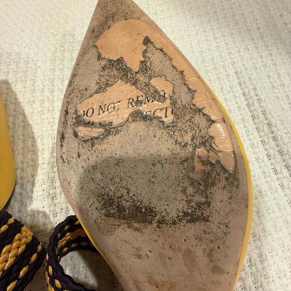 Malone Souliers X ROKSANDA 37/5 ITALY Yellow and Black Mules - Picture 6 of 15